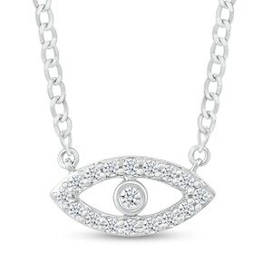 .50 Carats VS Lab Diamond Evil Eye Sterling Silver Necklace